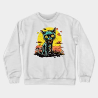 Creepy Cat Zombie Crewneck Sweatshirt